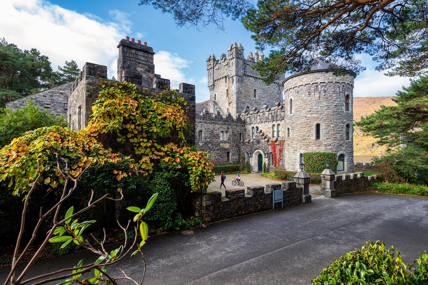 People at Glenveagh Castle in Letterkenny, County Donegal.