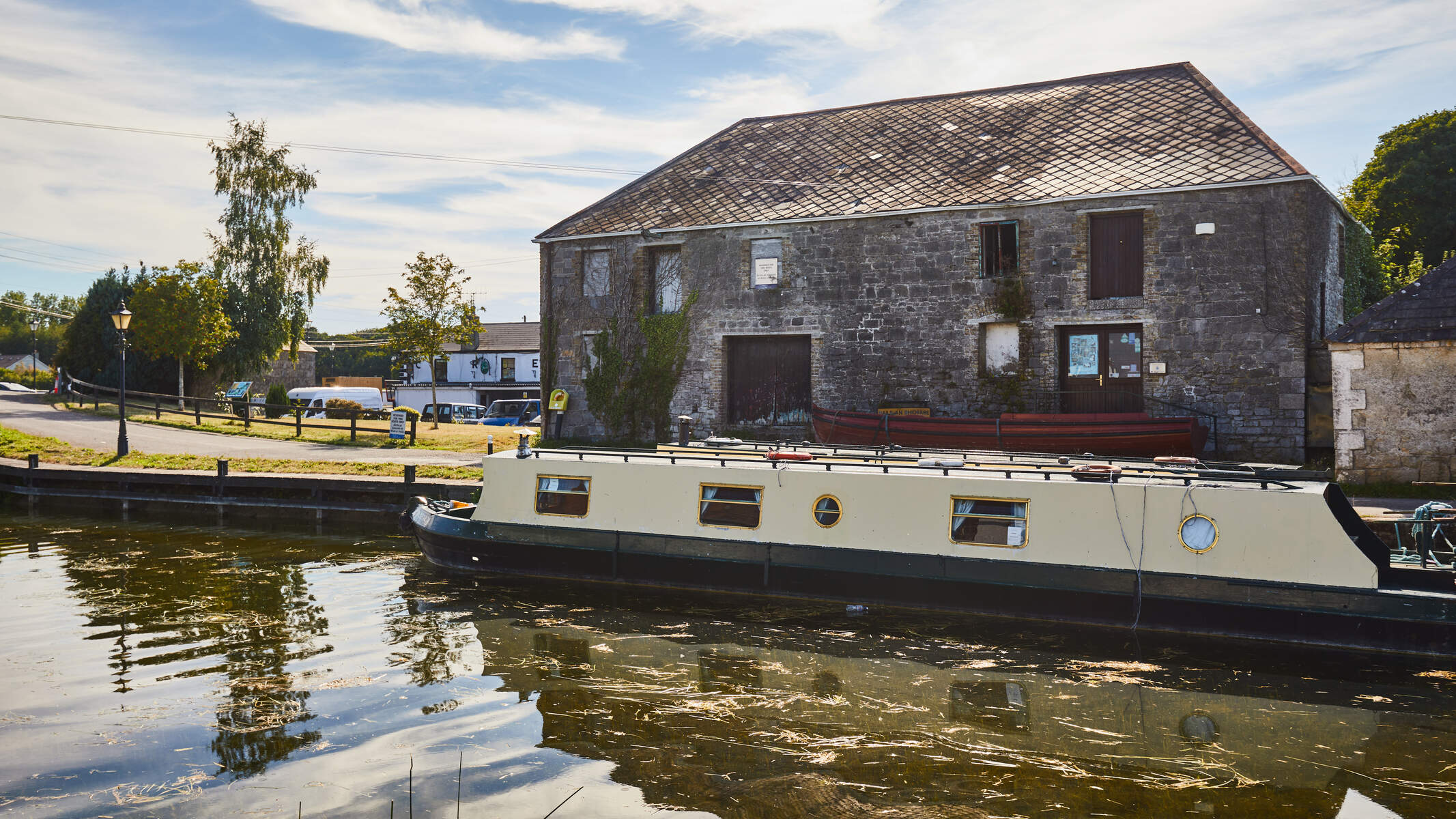 Boat on the Grand Canal along the Barrow Blueway.