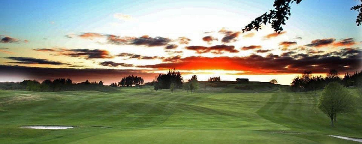 Sunset overlooking golf course