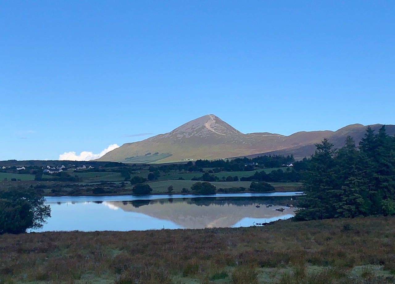 Croagh Patrick with a blue sky