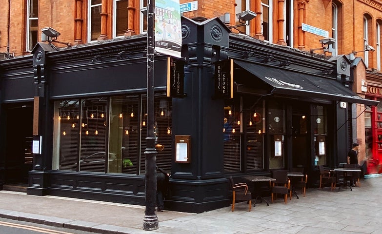 A side view of a restaurant on a street in Dublin