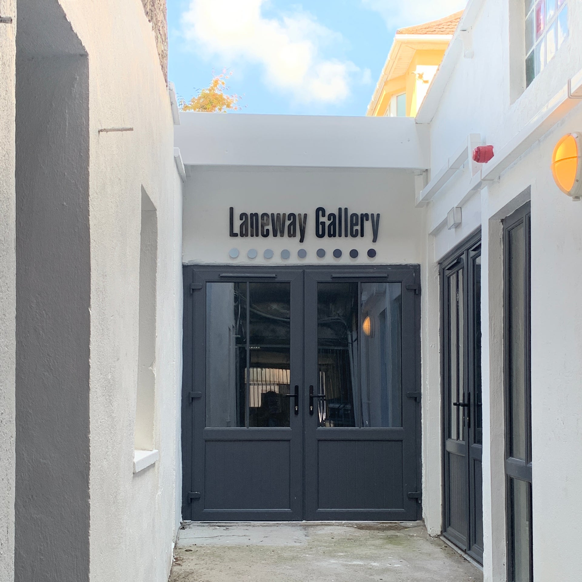 The entrance door to Laneway Gallery