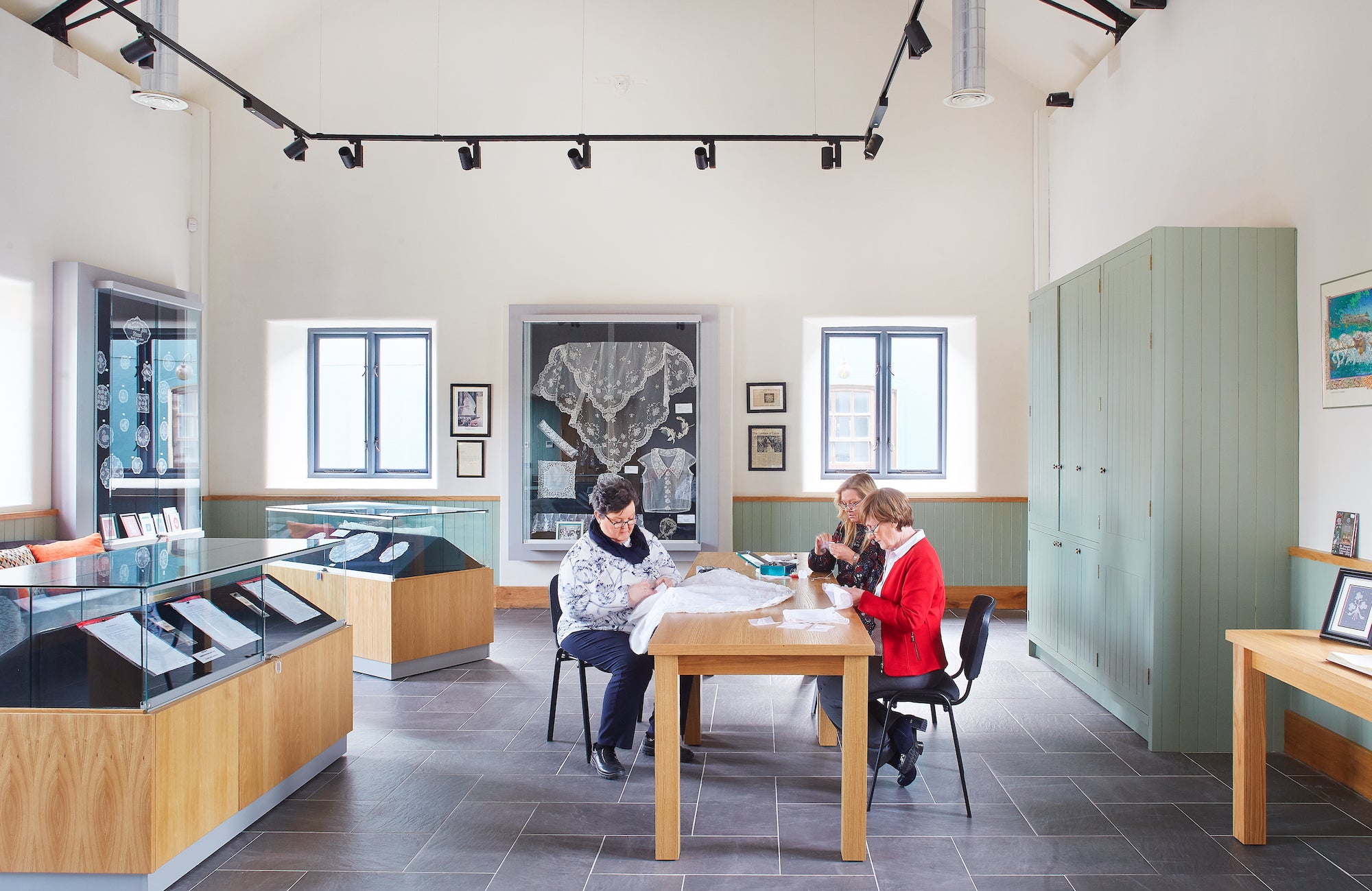 Lacemakers working in the Carrickmacross Lace Gallery, Co Monaghan