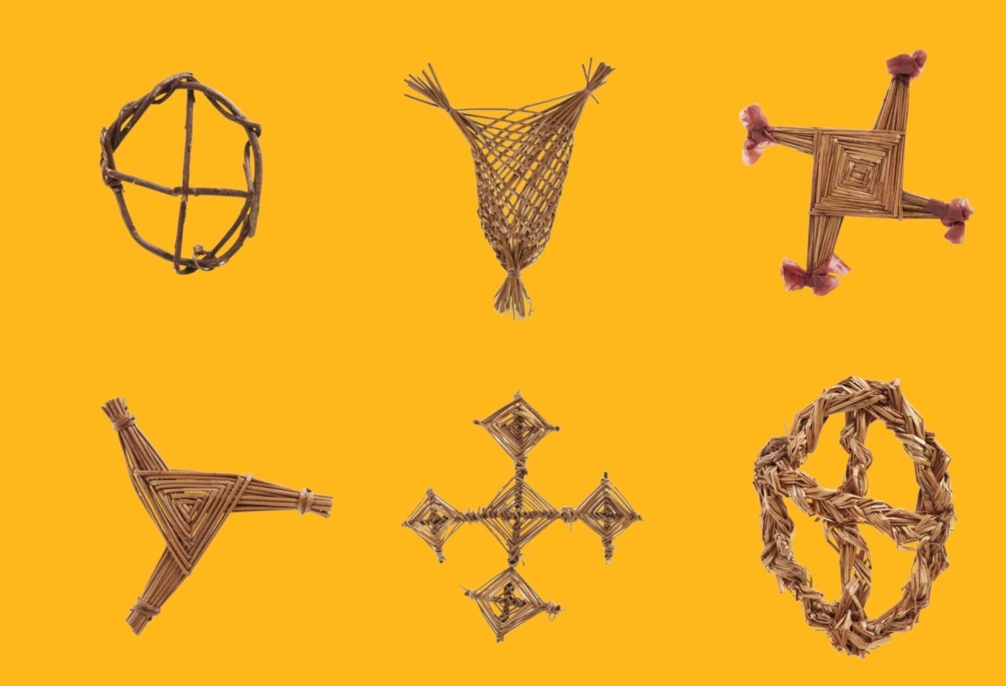 Selection of St Brigid's Crosses from the National Folklife Collection