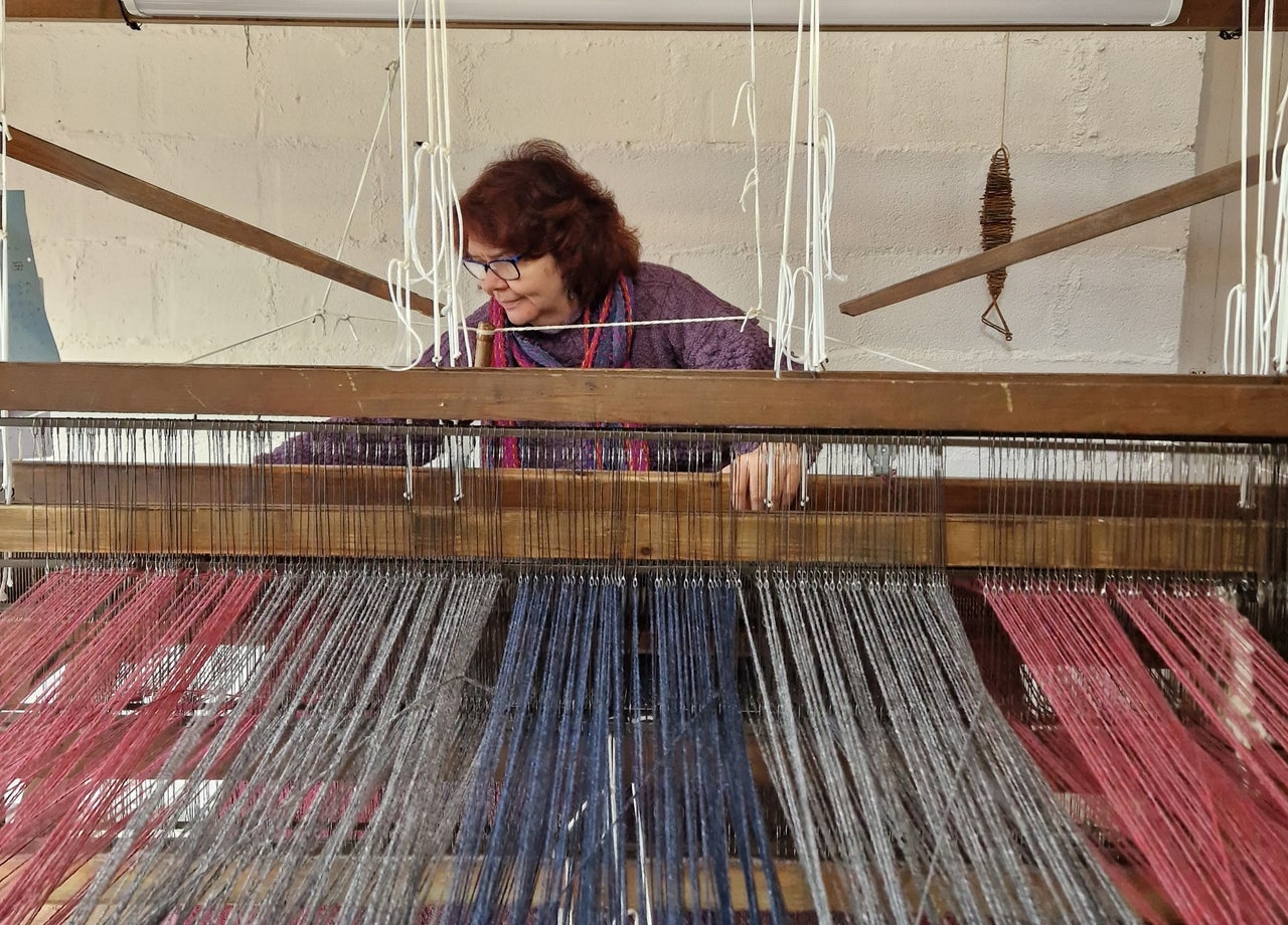 Weaving on a traditional loom