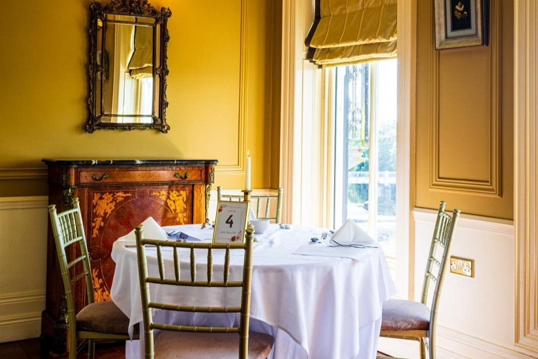 A view of table four at Georgian Restaurant at The Listowel Arms Hotel