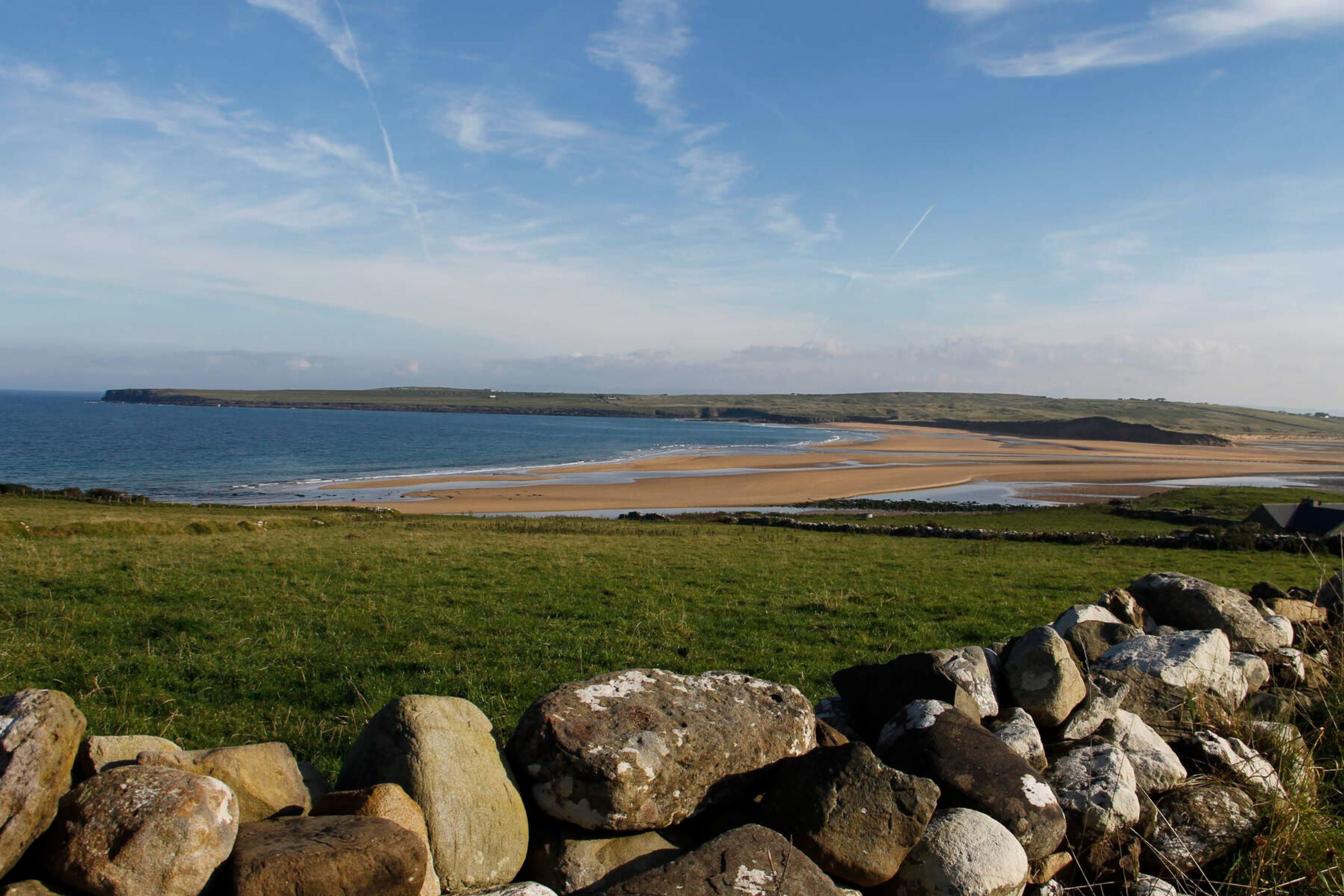 A picture of Lackan Strand in County Mayo.
