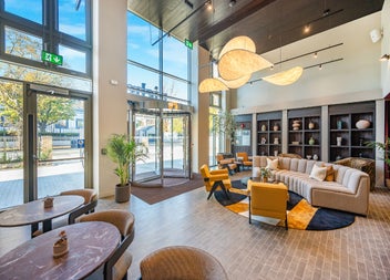 Reception area with seating 