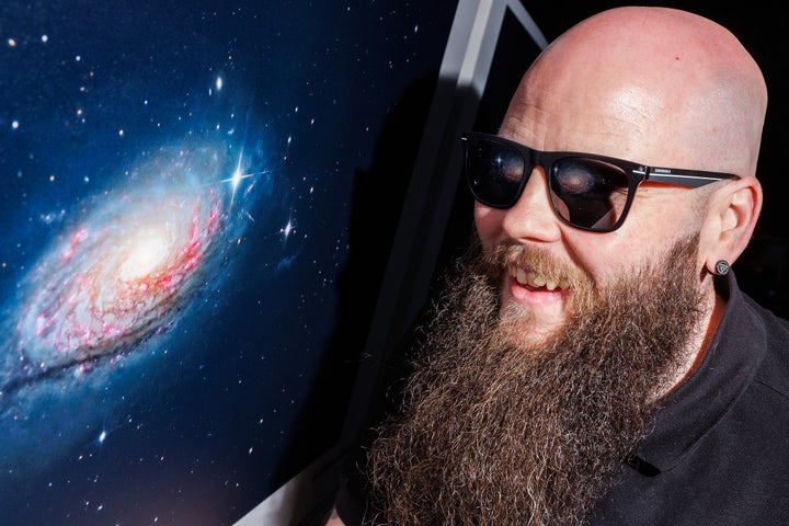 Photographer Mark Gribbin with "Sunflower Galaxy"