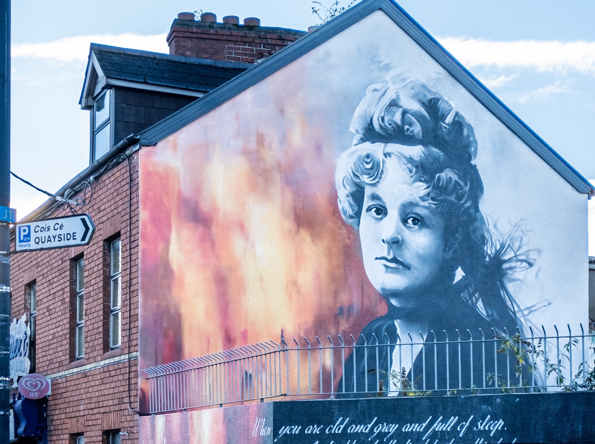 Street art of Maud Gonne in Co Sligo