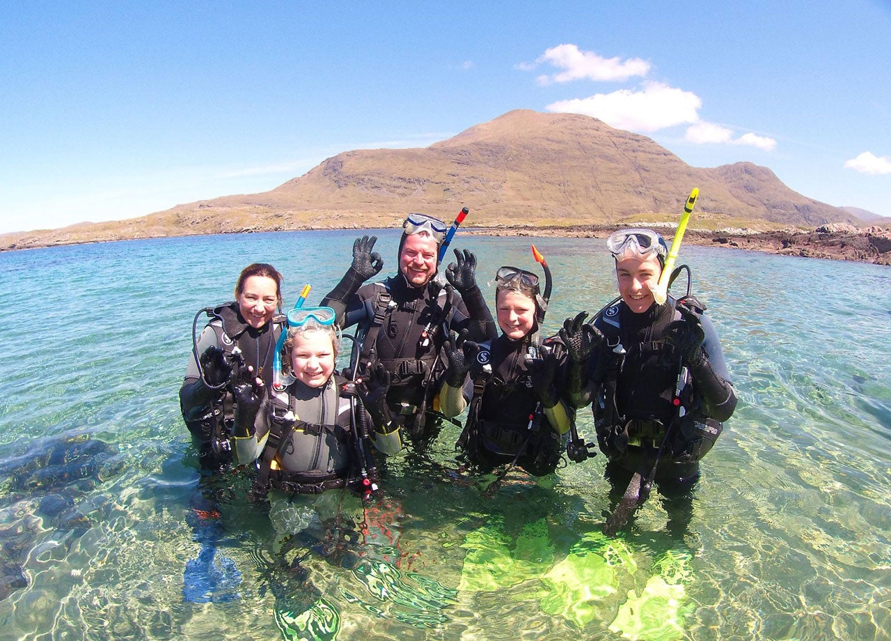 A family group out for a dive with Scubadive West