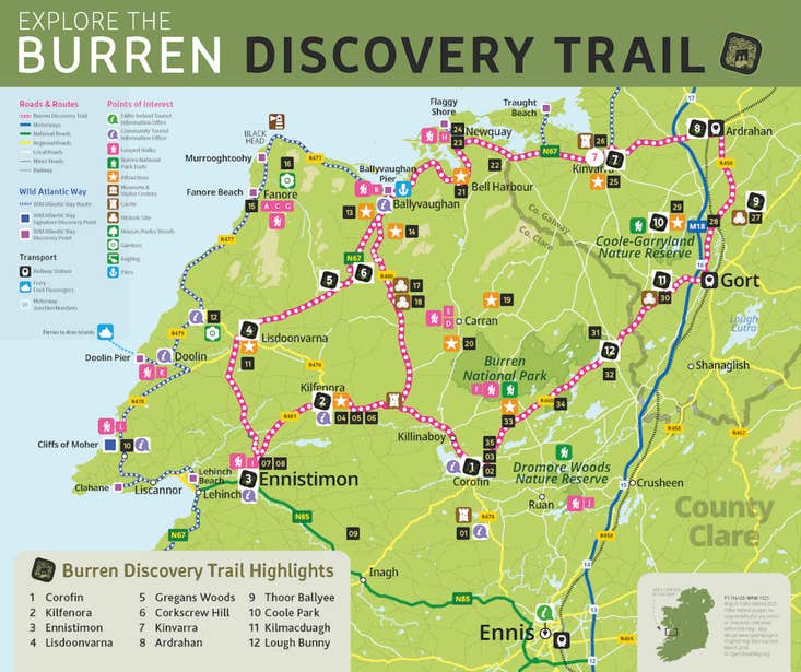 The Burren Ireland Map Explore The Burren Discovery Trail With Discover Ireland