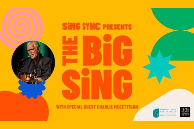 卡罗 VISUAL Carlow 参加 The Big Sing 合唱活动：与 Eurovision 冠军 Charlie McGettigan 一起唱歌的活动图片