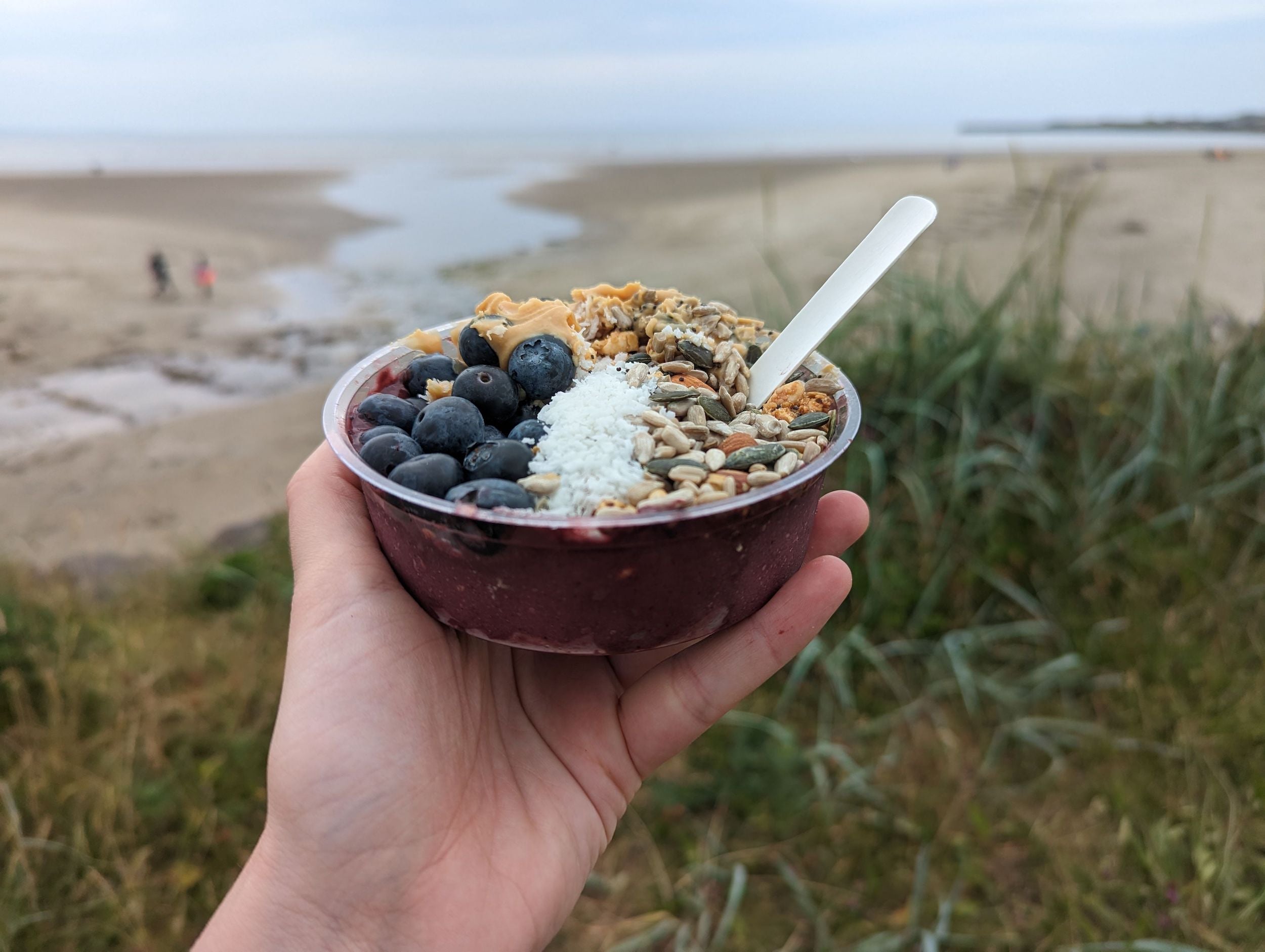 A person holding an açaí bowl from Offshore Coffee in Enniscrone, County Sligo