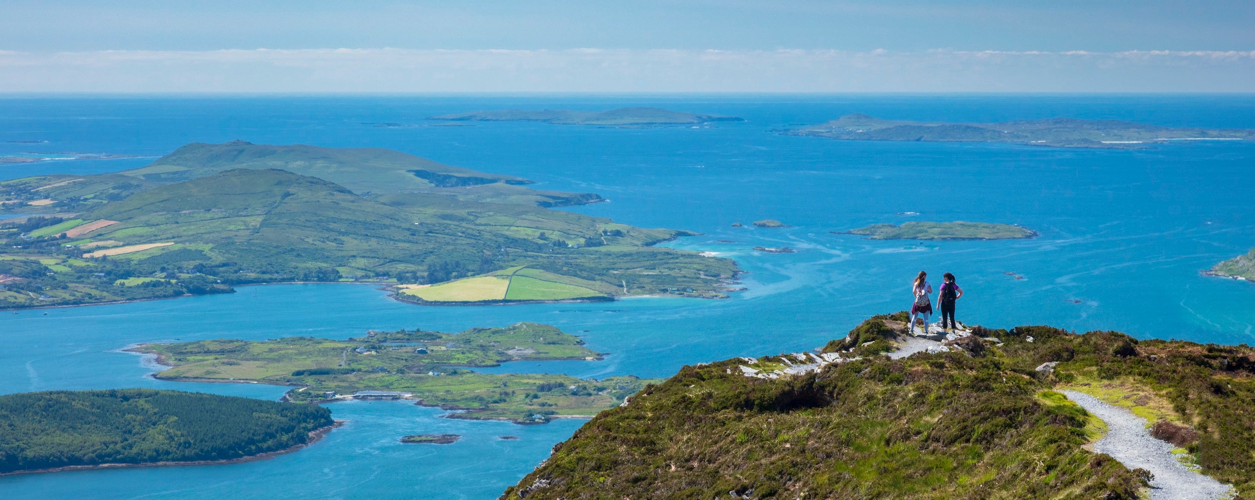 People at the summit of Diamond Hill in Galway