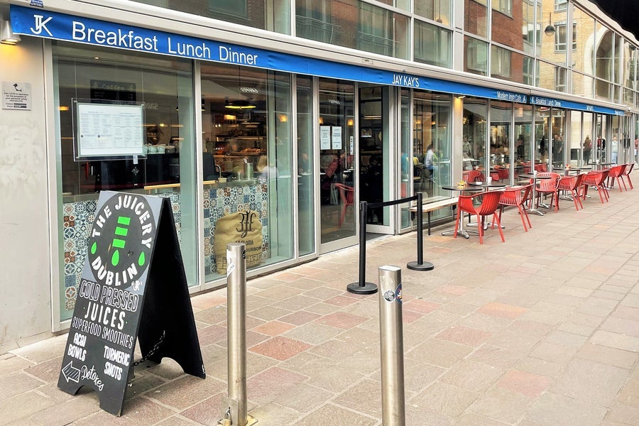 The exterior of Jay Kays Cafe on Millennium Walk in Dublin City centre