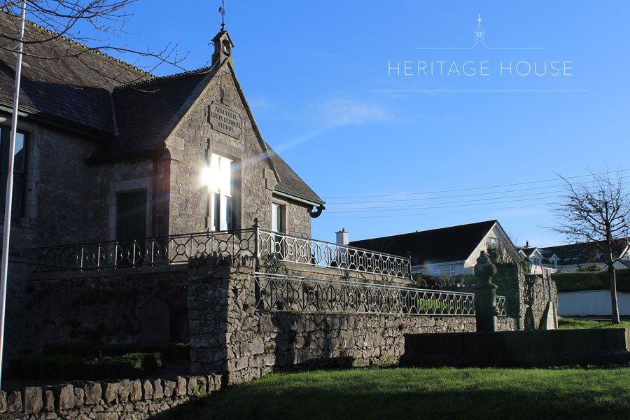 Exterior view of Heritage House Abbeyleix with sun reflecting on window