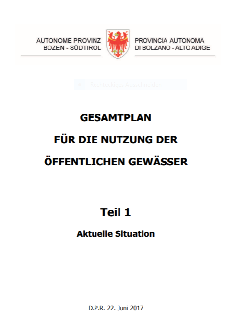 Gesamtplan für die Nutzung der öffentlichen Gewässer (WNP)