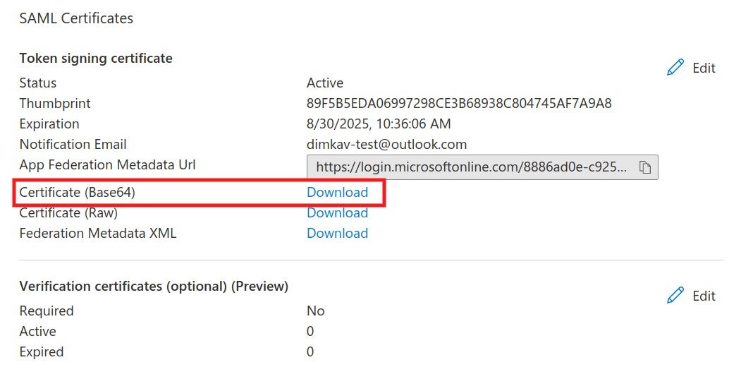 Saml File Format How to setup Azure AD