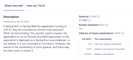 The "What's the risk" tab in the UI.