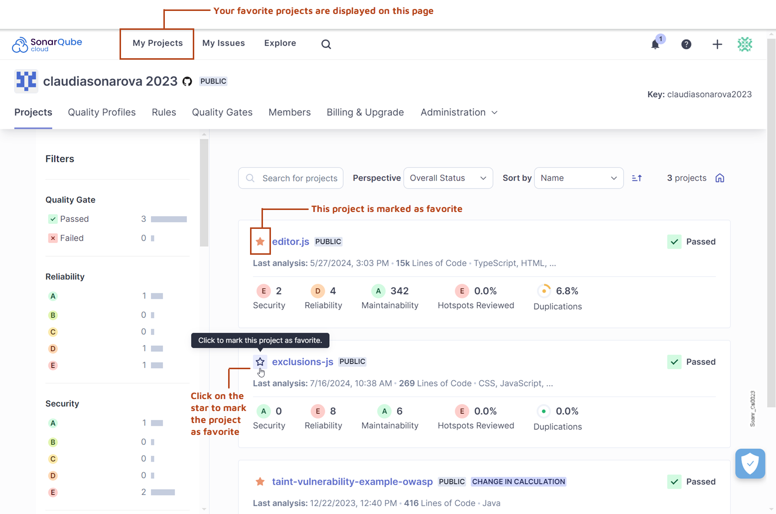 Managing your SonarQube Cloud project as a developer | Documentation