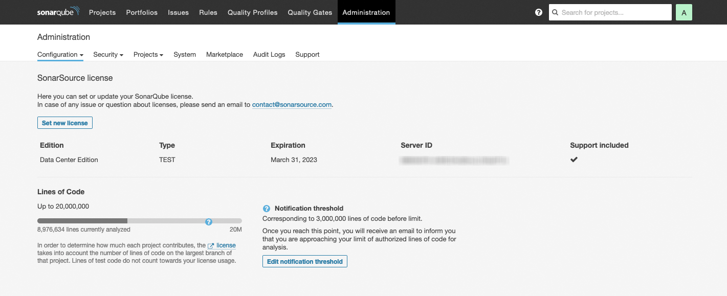 SonarQube Lines of Code