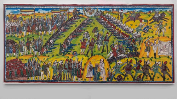 Il Museo storico italiano della Guerra analizza le sue collezioni rispetto alla loro storia coloniale. La battaglia di Adua, 1896, Etiopia. Dipinto di grande formato di artisti etiopi. (Foto: Collezioni Museo della Guerra, Rovereto)