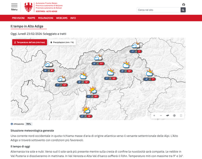 Il portale meteo provinciale è stato rinnovato e ora offre ancora più informazioni. (Foto: LPA)