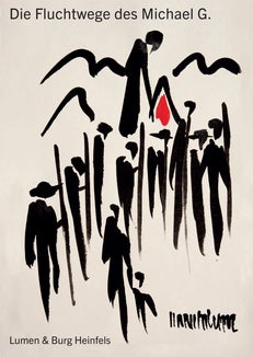 Sun la piedies di troies da se n mucé tres i crëps va ite LUMEN. Museum per fotografia da mont sun Plan de Corones y l Ciastel Heinfels tl Osttirol. (Foto: Hans Salcher, „Tusche auf Bütten“, 2024)