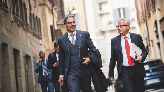 ﻿﻿Landeshauptmann Arno Kompatscher und Generalsekretär Eros Magnago in Rom zum Zeitpunkt der Verabschiedung der Autonomiereform. (Foto: Ivo Corrà)
