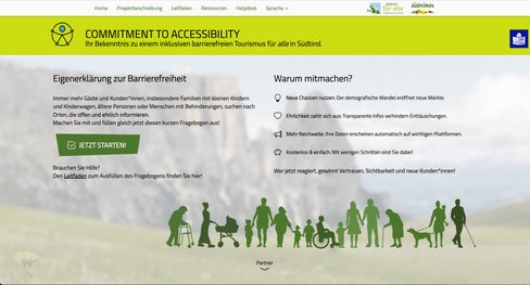 Le aziende e le istituzioni private e pubbliche dell'Alto Adige sono invitate a pubblicare online il loro “Commitment to accessibility” (Impegno per l'accessibilità) e ad ampliare così il portale “Alto Adige per tutti”.