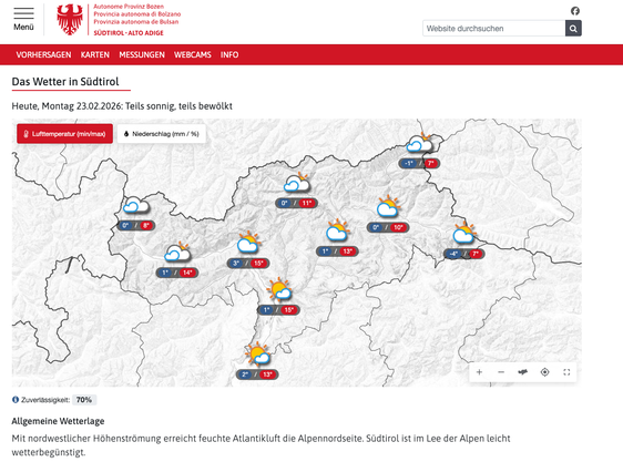 Das Landeswetterportal wurde neu gestaltet und umfasst noch mehr Informationen. (Foto: LPA)