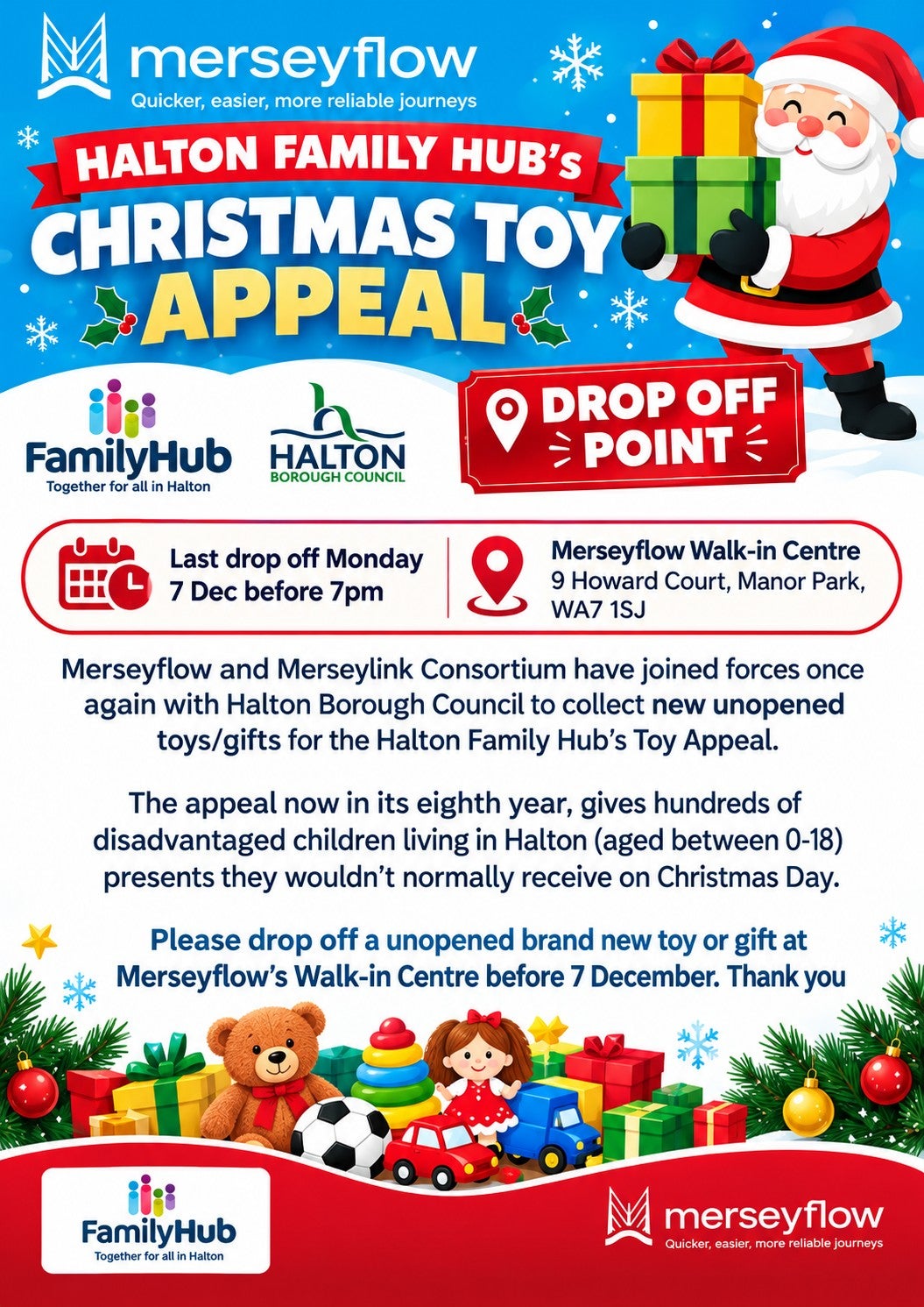Halton Family Hub's Christmas Toy Appeal Merseyflow