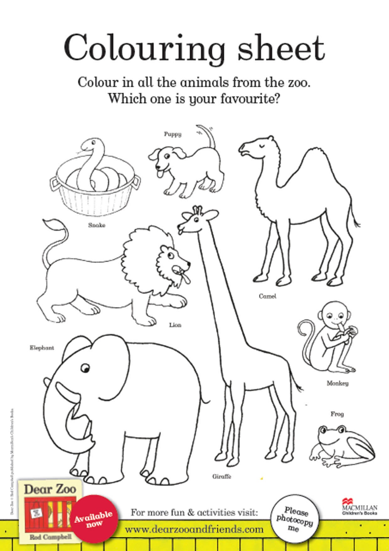 Dear Zoo Activities For Kids Pan Macmillan