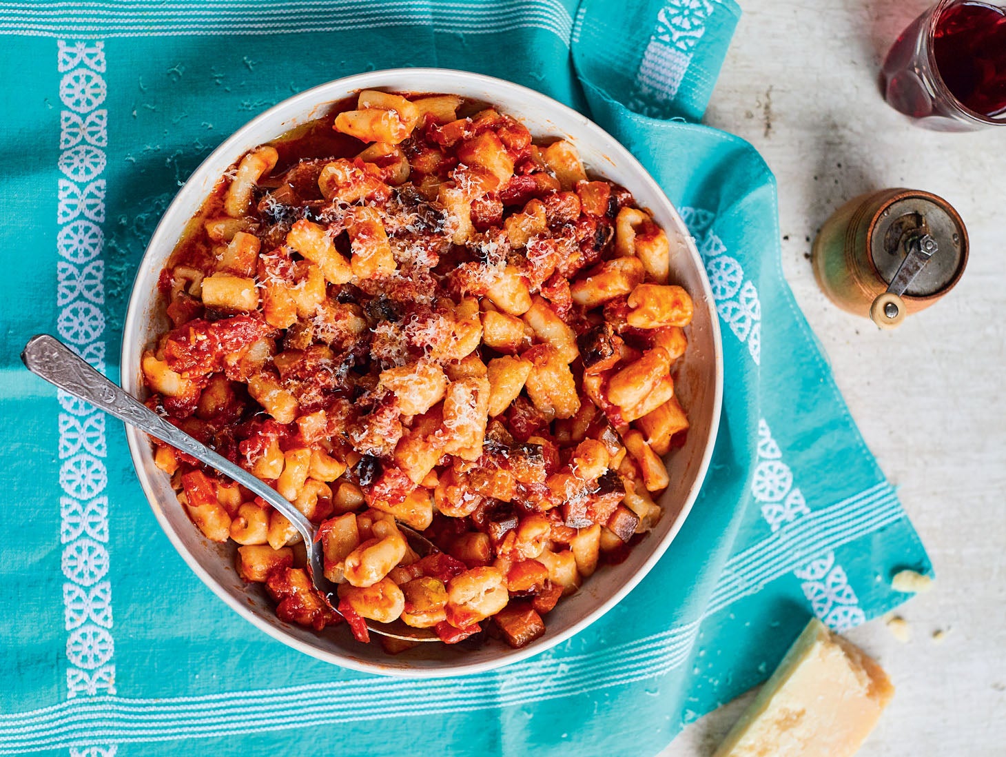 Ricotta Cavatelli with Aubergine and Tomato sauce