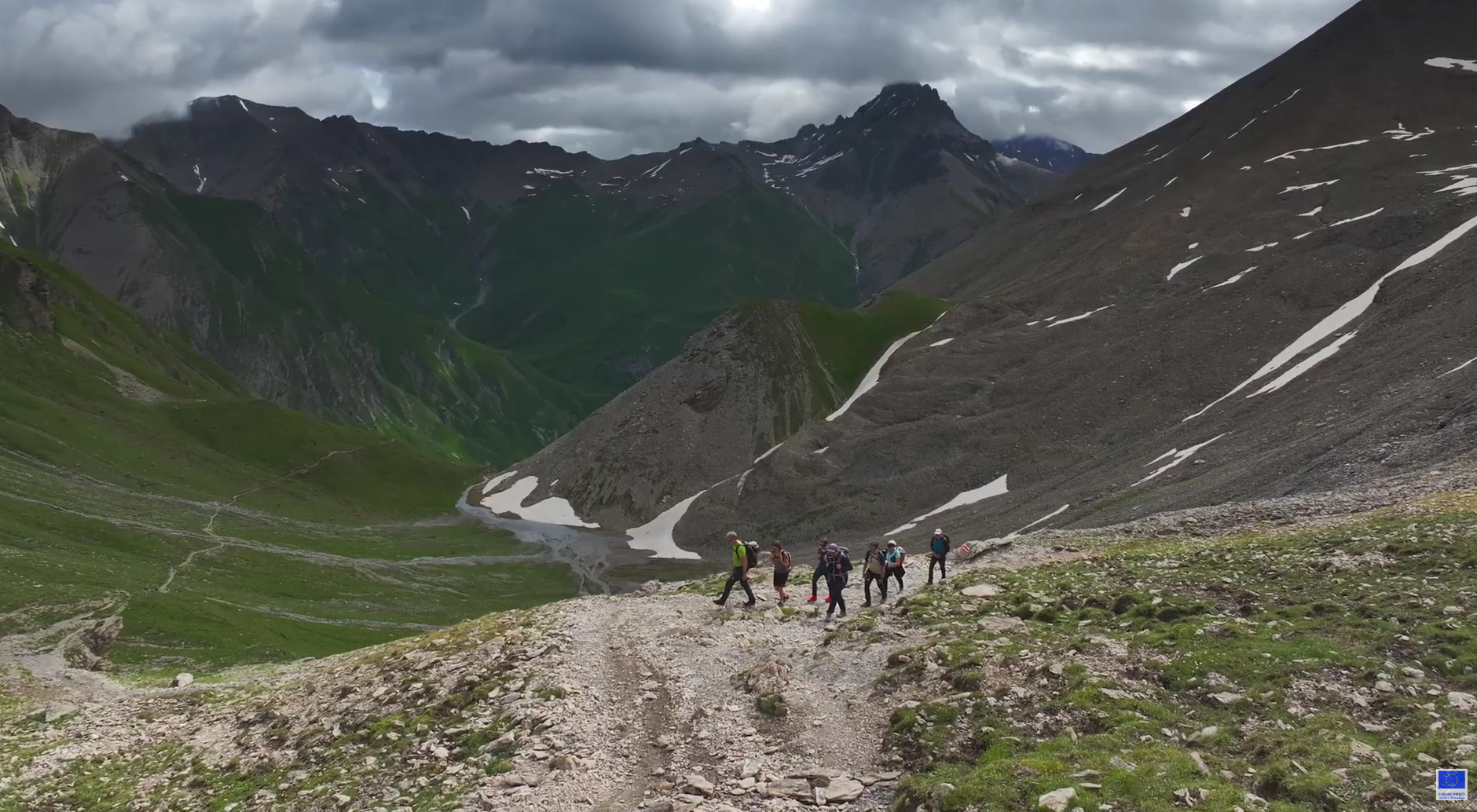 Il percorso di collegamento tra Monte Maria e Galtür (immagine estratta dal film)