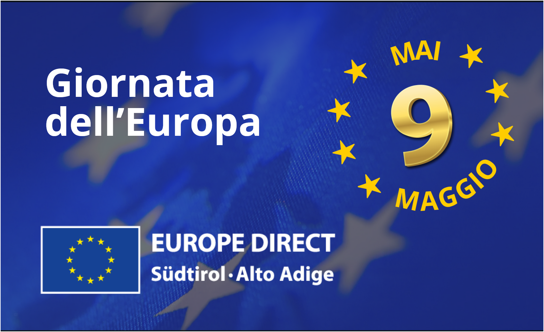 Grafica: Giornata dell'Europa Europe Direct Alto Adige