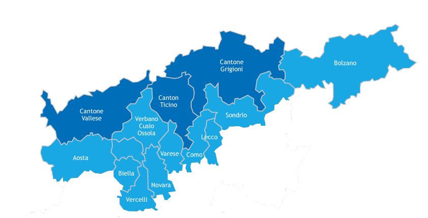 Area di programma di Interreg Italia-Svizzera (cartina)