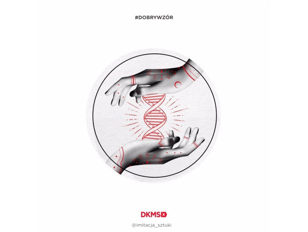 Grafika #dobrywzór - @imitacja_sztuki dla Fundacji DKMS