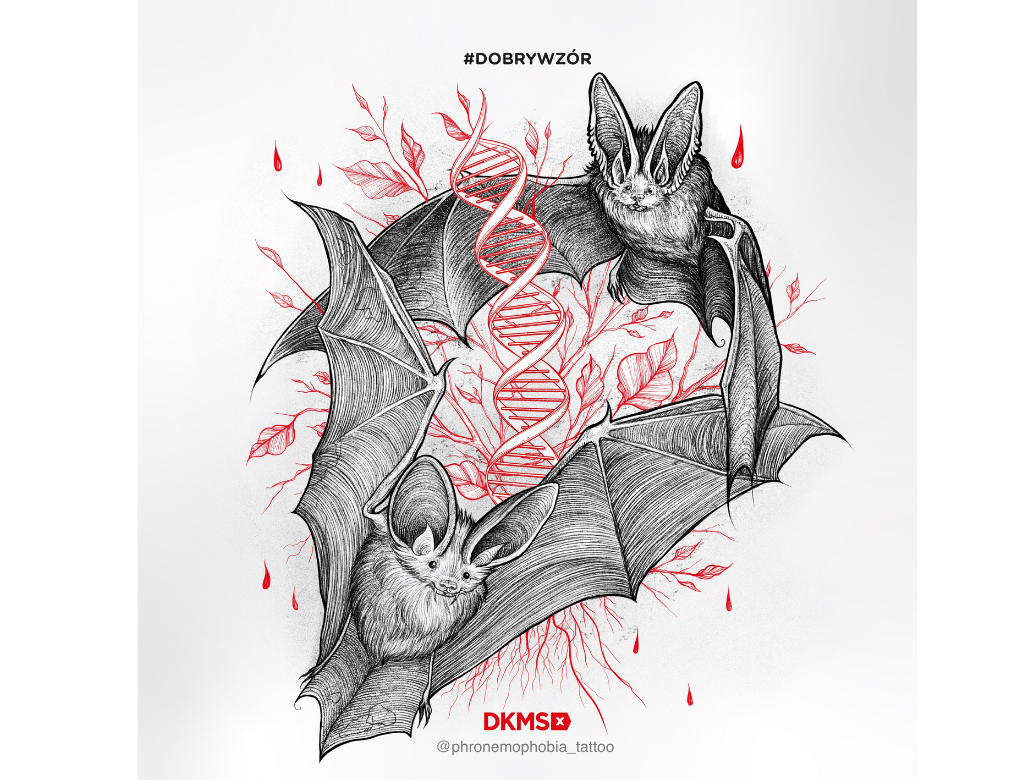 Grafika #dobrywzór - @phronemophobia @zajawatattookrk dla Fundacja DKMS