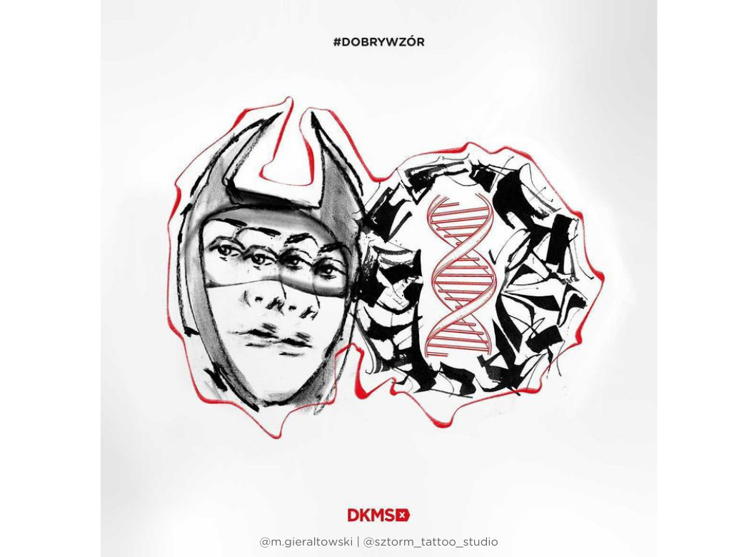 Grafika #dobrywzór - @sztorm_tattoo_studio @m.gieraltowski dla Fundacji DKMS