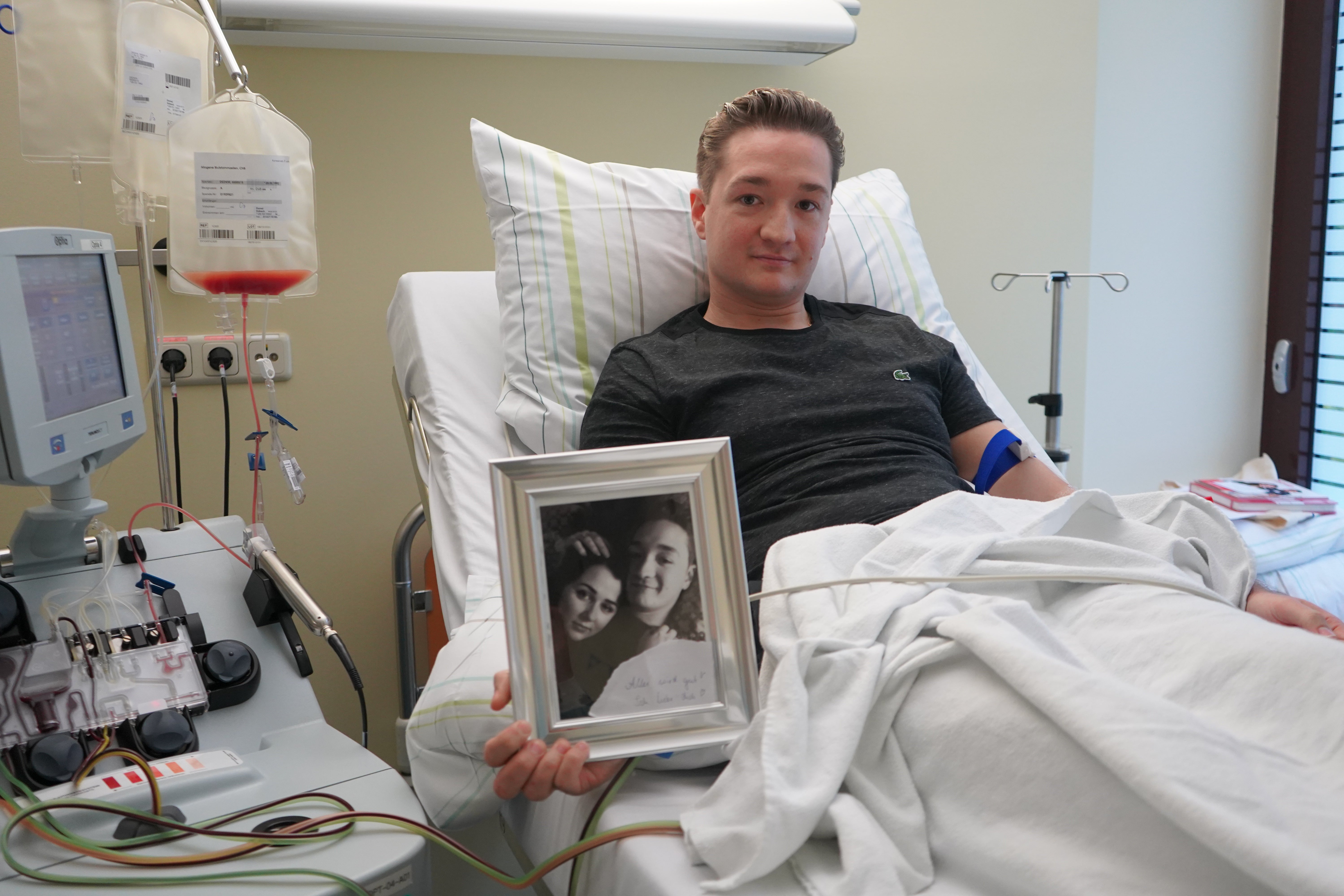 Sebastian podczas pobrania