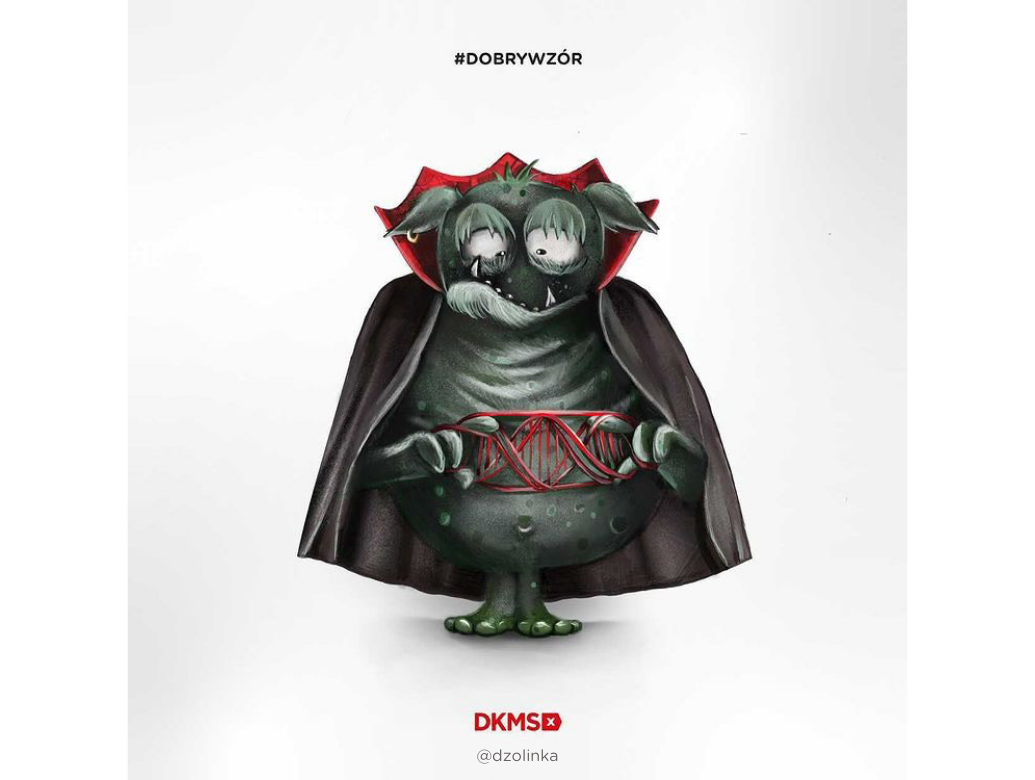 Grafika #dobrywzór - @dzolinka dla Fundacji DKMS