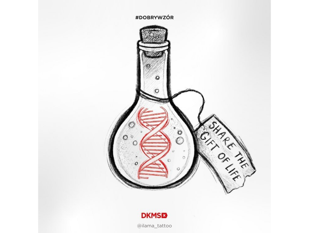 Grafika #dobrywzór - @ilama_tattoo dla Fundacji DKMS
