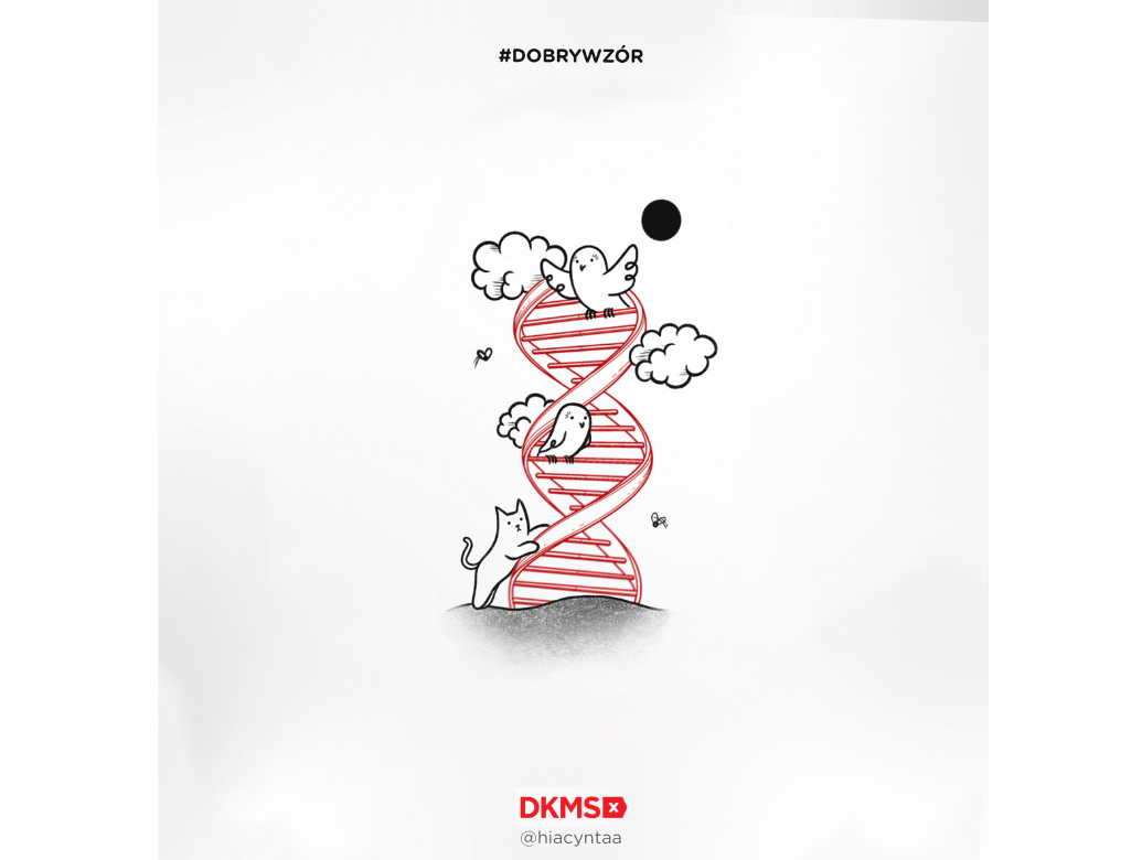 Grafika #dobrywzór - @hiacyntaa dla Fundacji DKMS