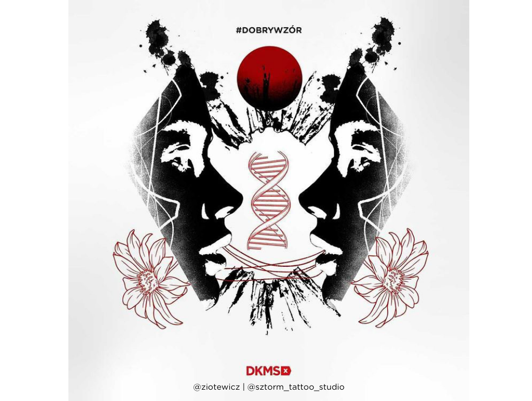 Grafika #dobrywzór - @sztorm_tattoo_studio @ziotewicz dla Fundacji DKMS