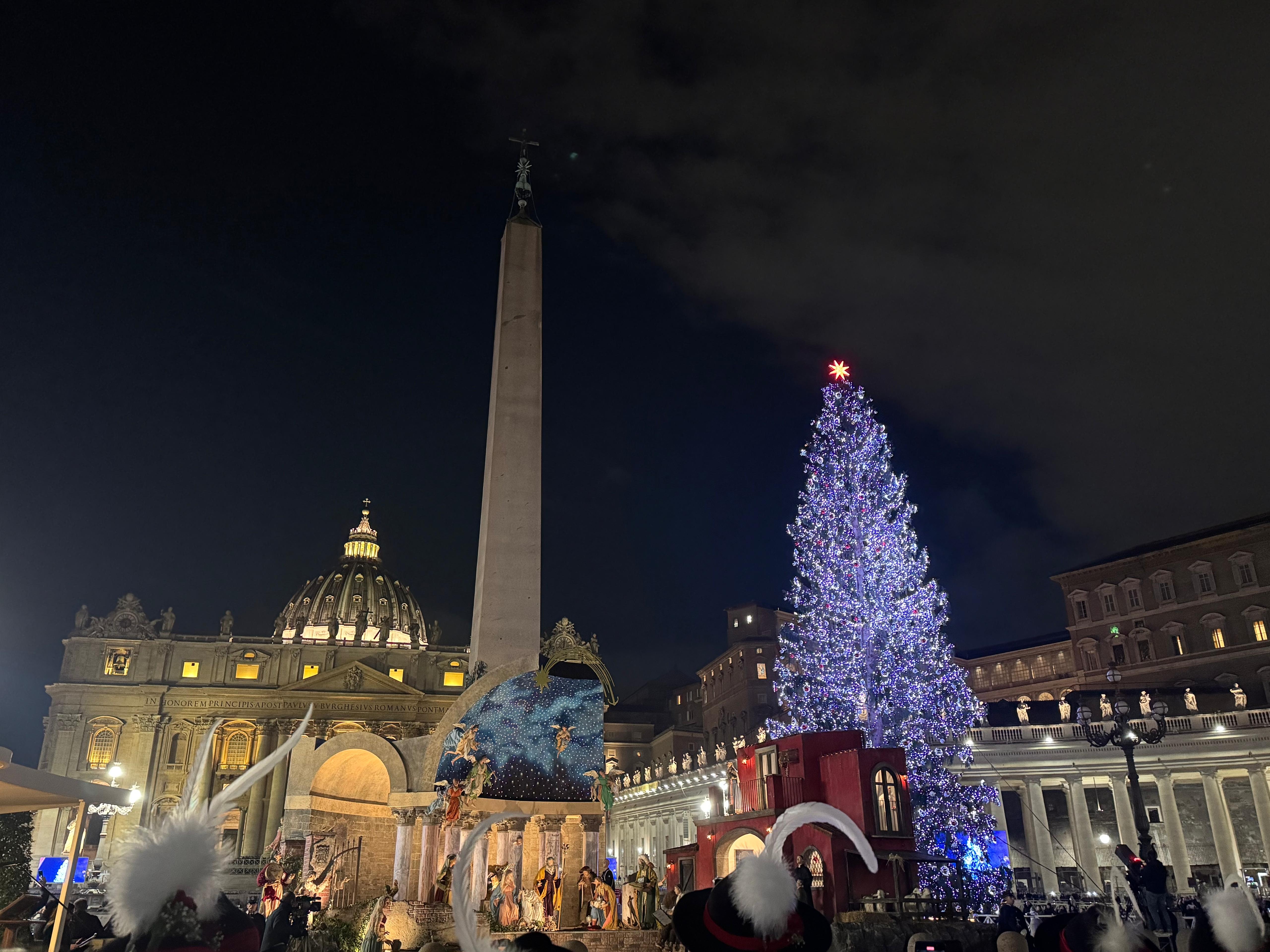 Dal 15 dicembre, l'abete rosso della Val d'Ultimo illumina Piazza San Pietro a Roma con i suoi bagliori natalizi. (Foto: USP/Katharina Fleischmann)