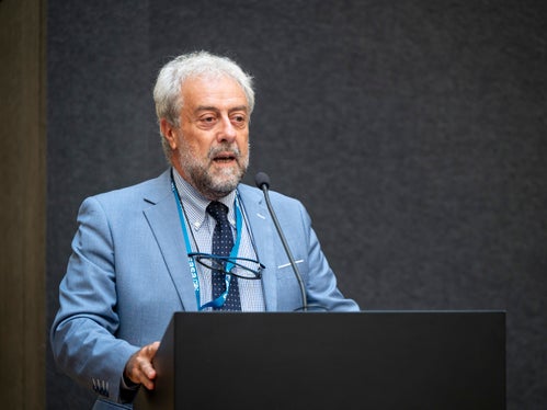 Tra gli intervenuti, Giuseppe Catalano, professore dell’Università Sapienza di Roma, il quale ha elogiato l'impegno verso la produzione di energia rinnovabile. (Foto: USP/Fabio Brucculeri)