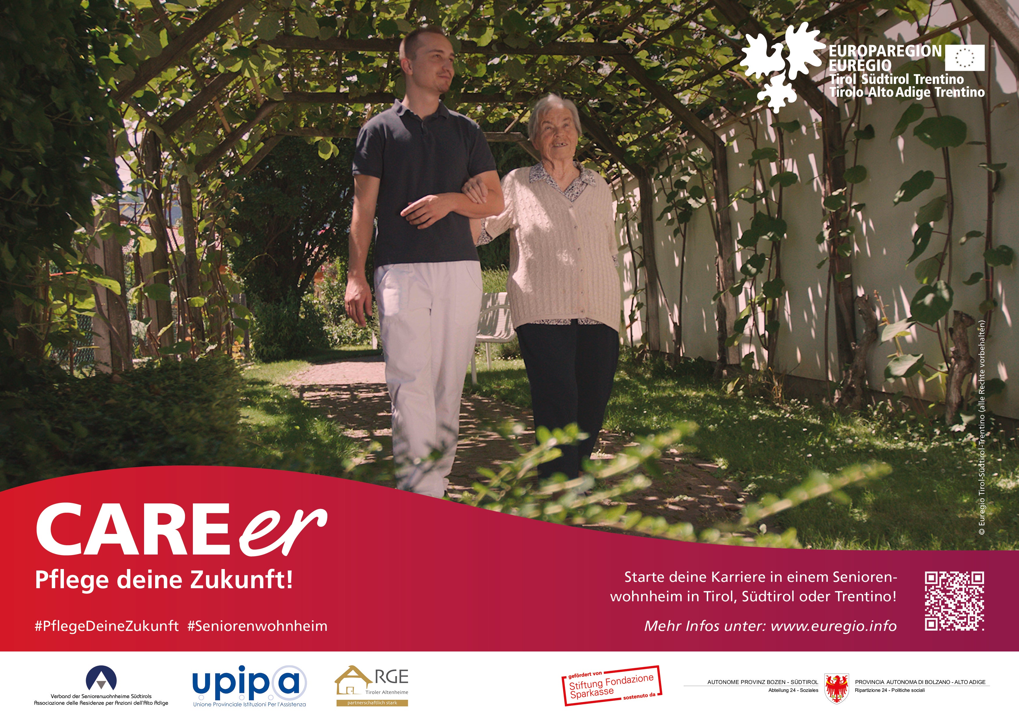 Eines der Plakate, mit denen die Euregio auf die gesellschaftliche Bedeutung der Pflegeberufe hinweisen wird. (Quelle: Euregio)