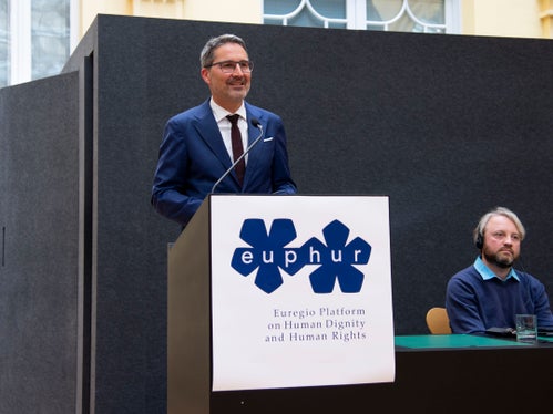 Il Presidente Kompatscher: Alto Adige modello di pacificazione. (Foto: ASP/Fabio Brucculeri)